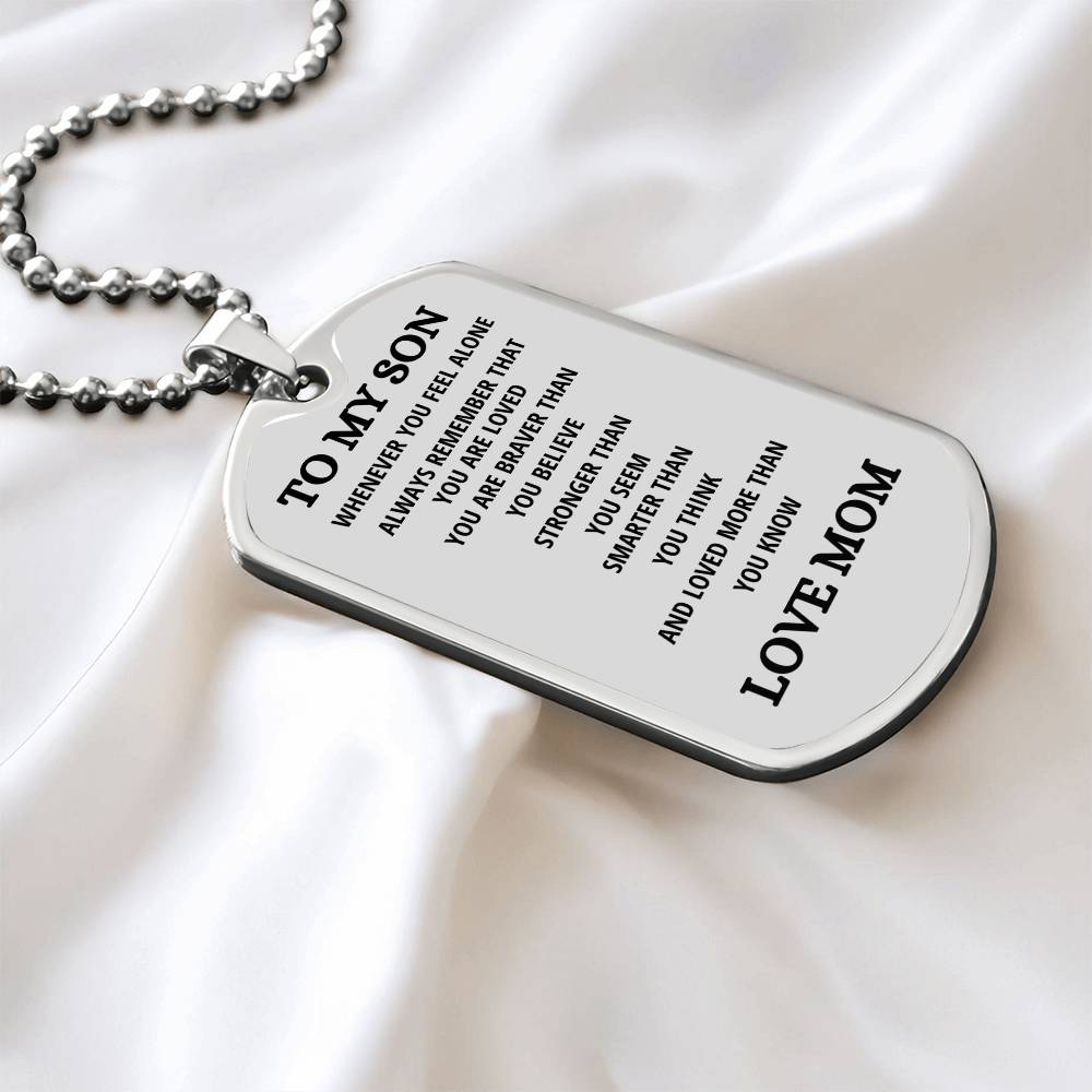 To My Son | Luxury Dog Tag - Chain *