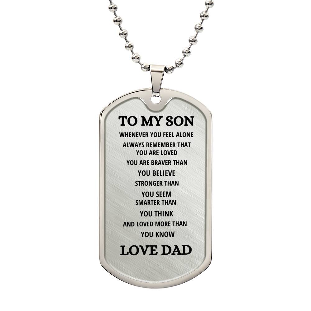 To My Son | Luxury Dog Tag -Chain