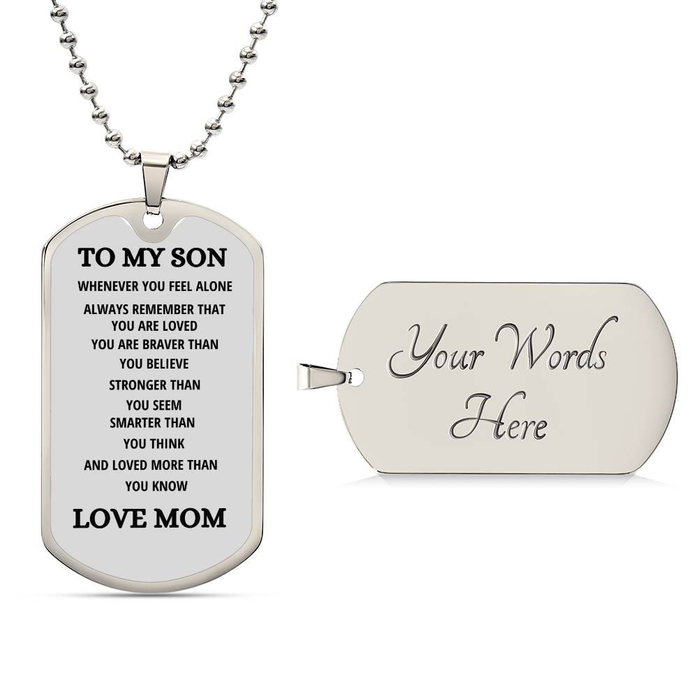 To My Son | Luxury Dog Tag - Chain *