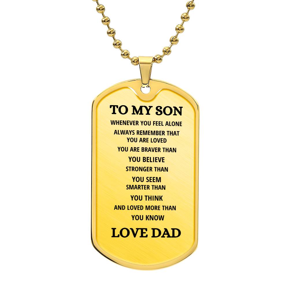 To My Son | Luxury Dog Tag -Chain