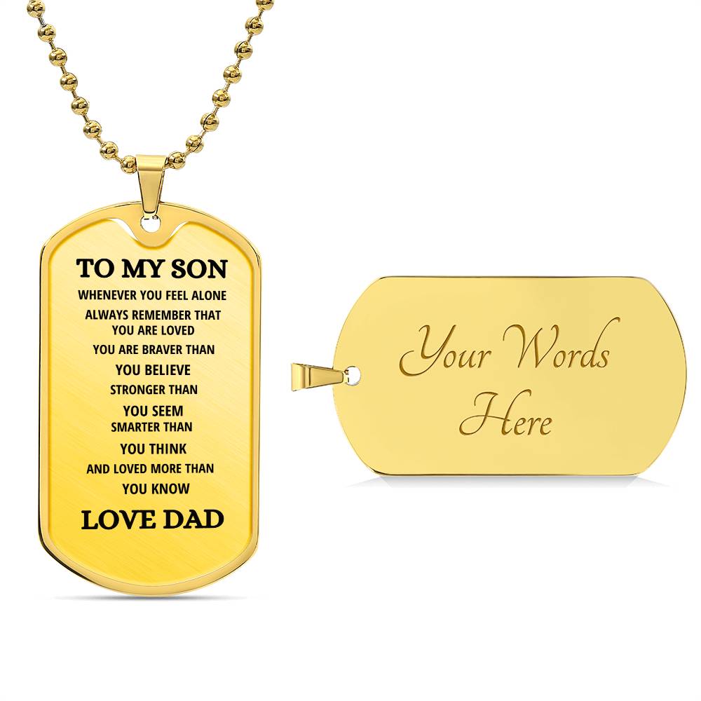 To My Son | Luxury Dog Tag -Chain