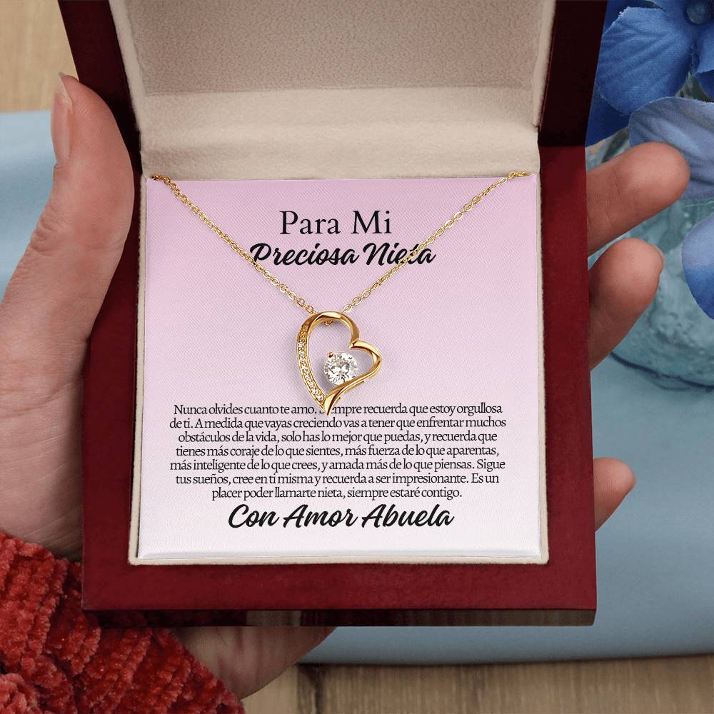 Para Mi Nieta: Forever Love Necklace with On Demand Message Card