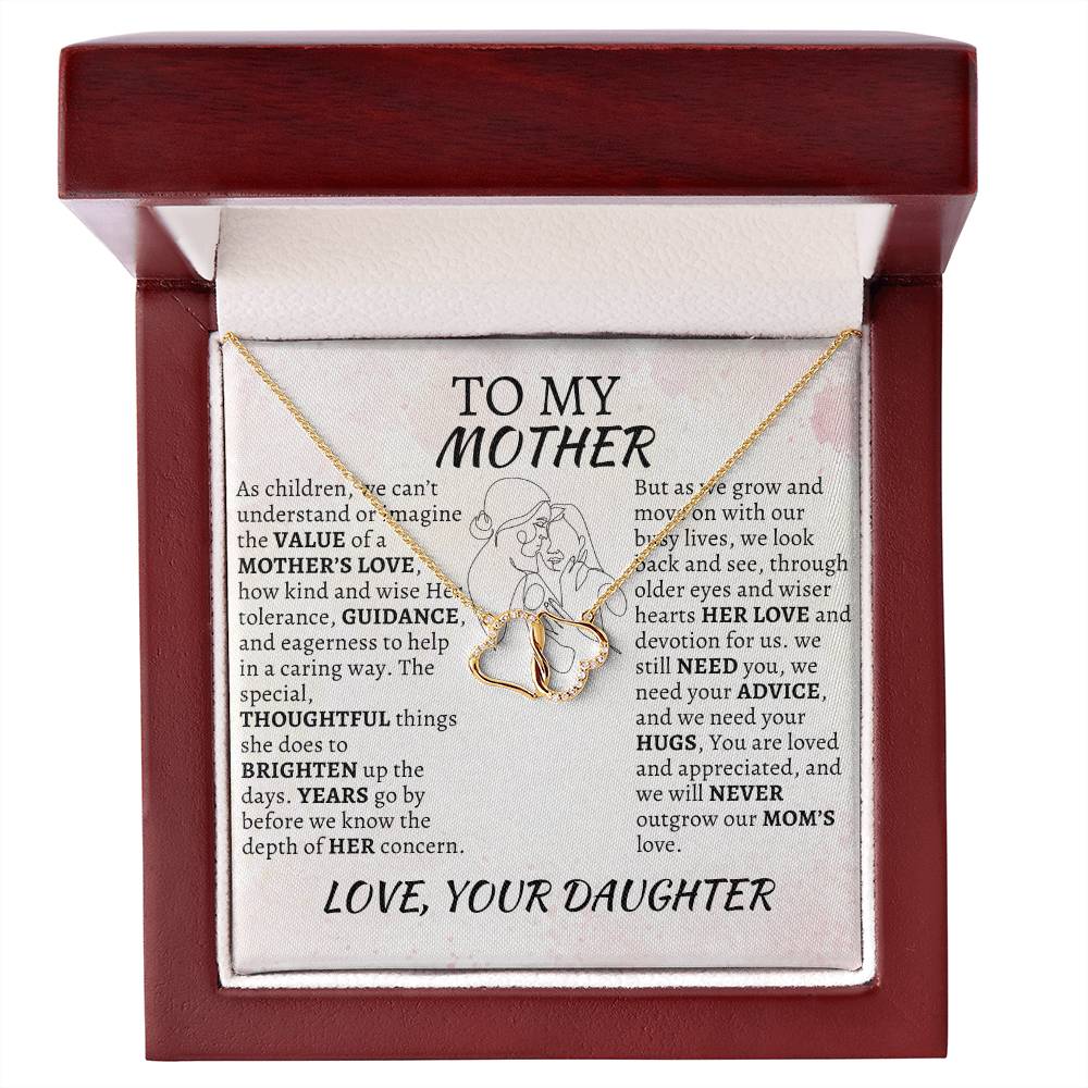 TO MY MOM: Everlasting Love. Pendant: Solid 10k Gold
