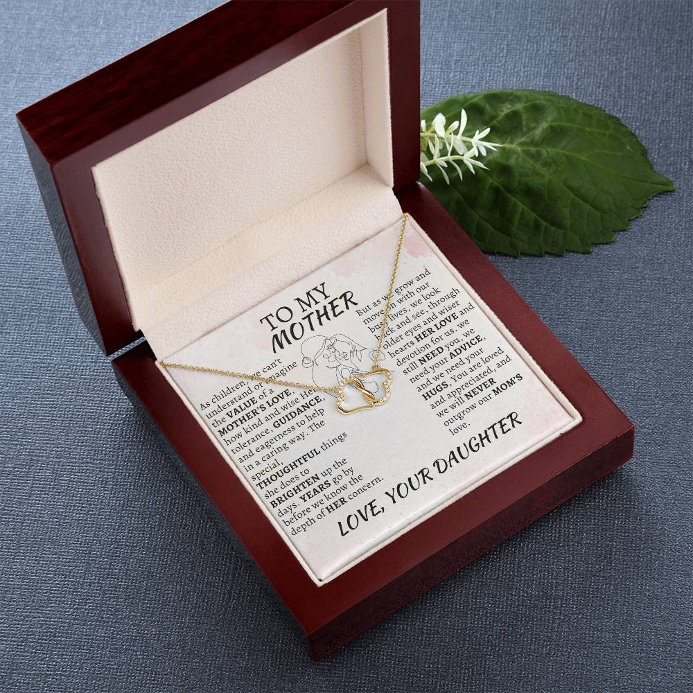 TO MY MOM: Everlasting Love. Pendant: Solid 10k Gold