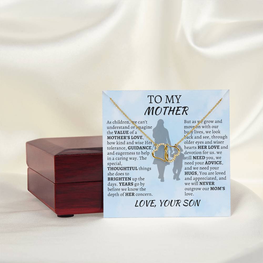 TO MY MOM: Everlasting Love. Pendant: Solid 10k Gold