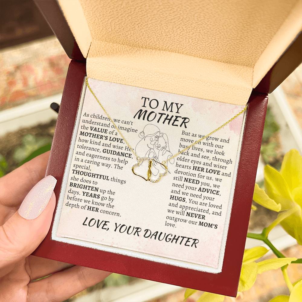 TO MY MOM: Everlasting Love. Pendant: Solid 10k Gold