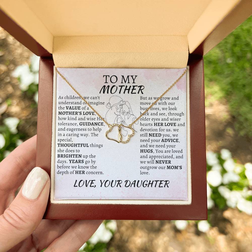 TO MY MOM: Everlasting Love. Pendant: Solid 10k Gold