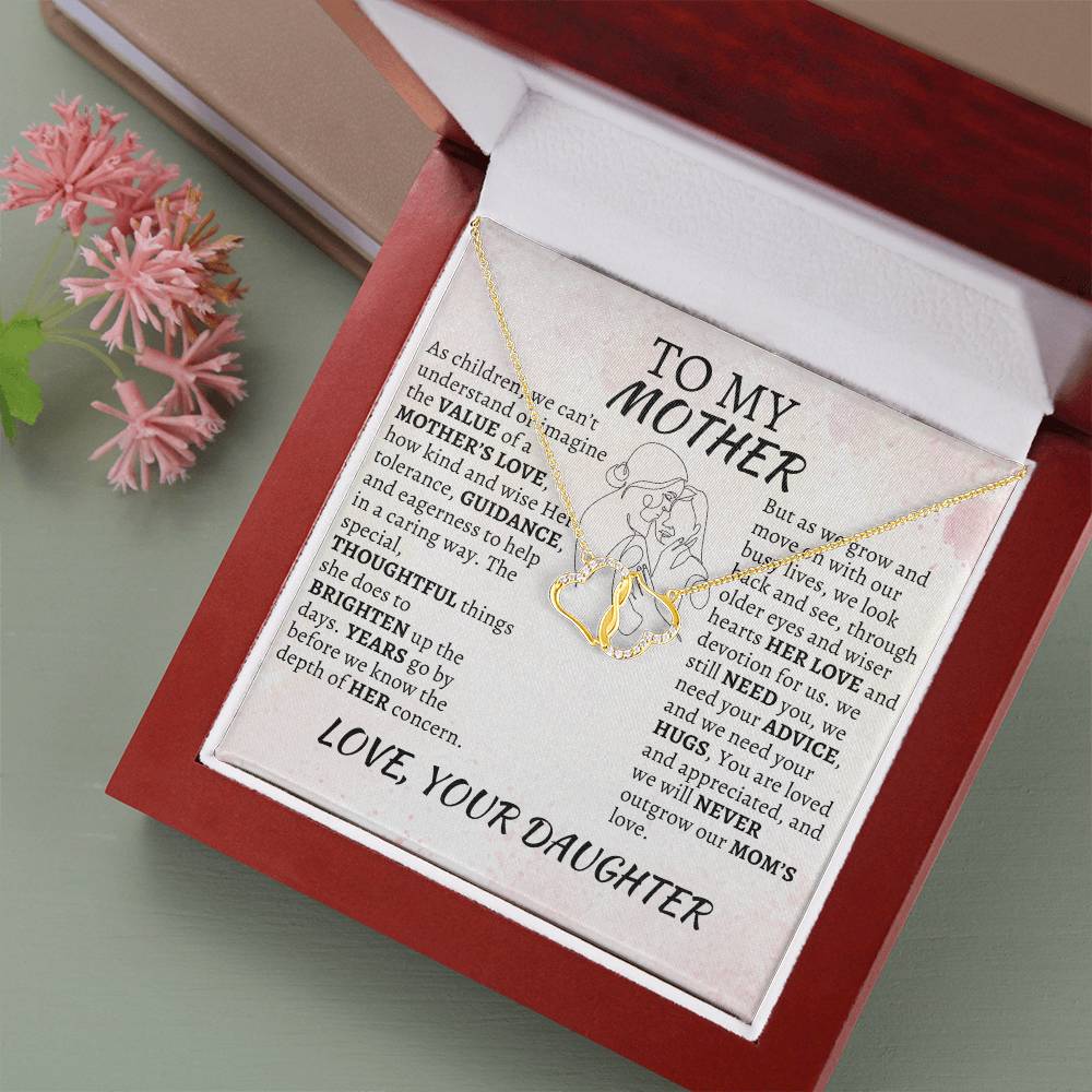TO MY MOM: Everlasting Love. Pendant: Solid 10k Gold