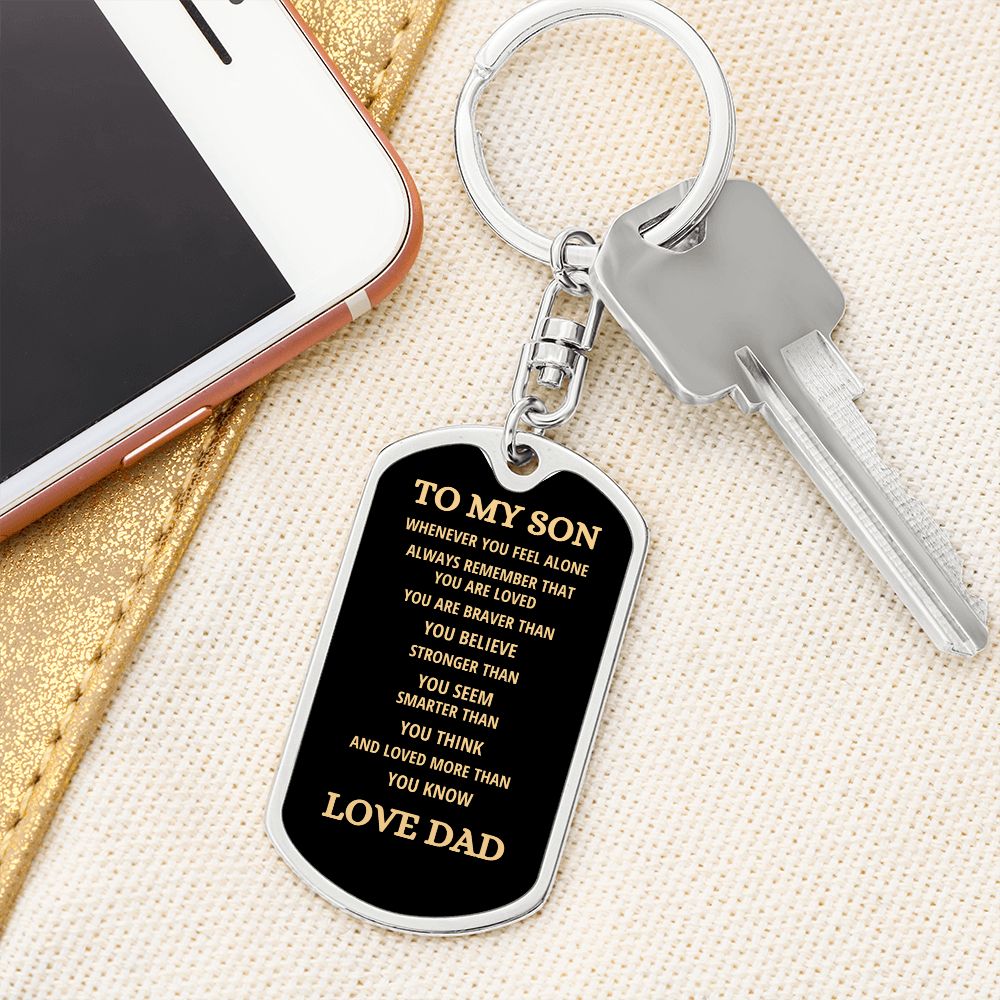 To My Son | Dog Tag with Swivel Keychain