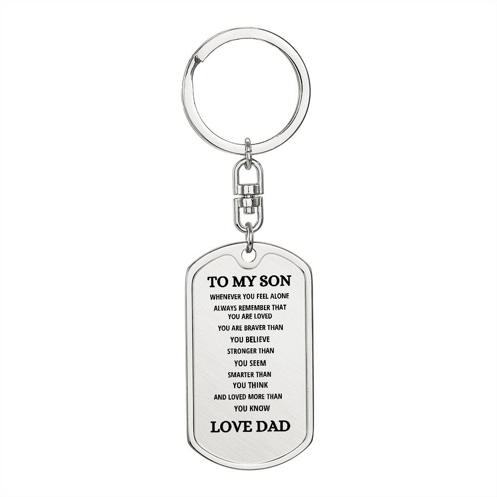 To My Son | Dog Tag with Swivel Keychain