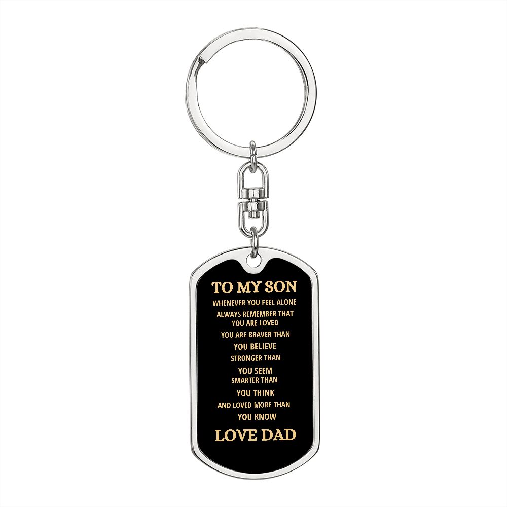 To My Son | Dog Tag with Swivel Keychain