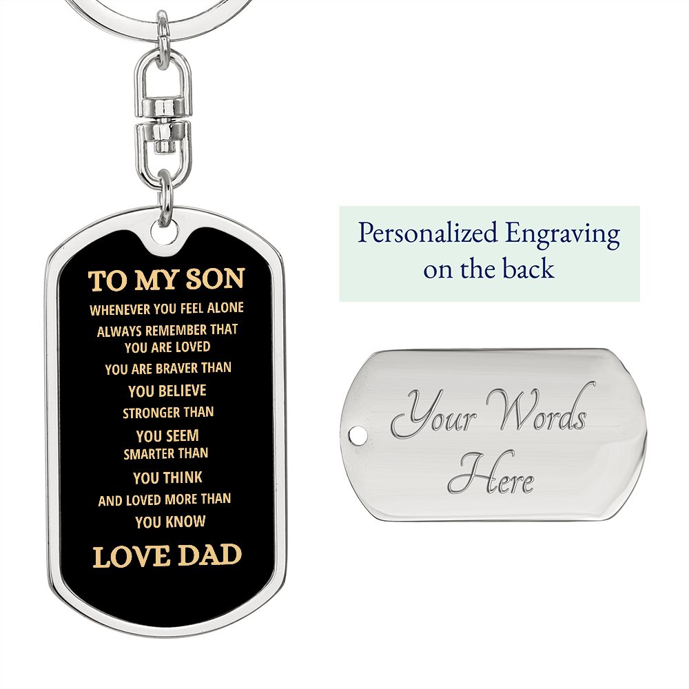 To My Son | Dog Tag with Swivel Keychain