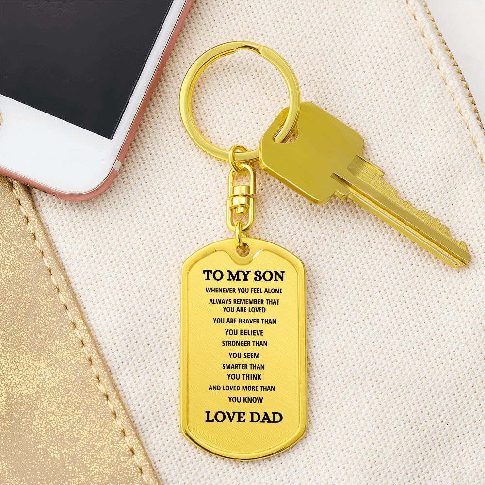 To My Son | Dog Tag with Swivel Keychain