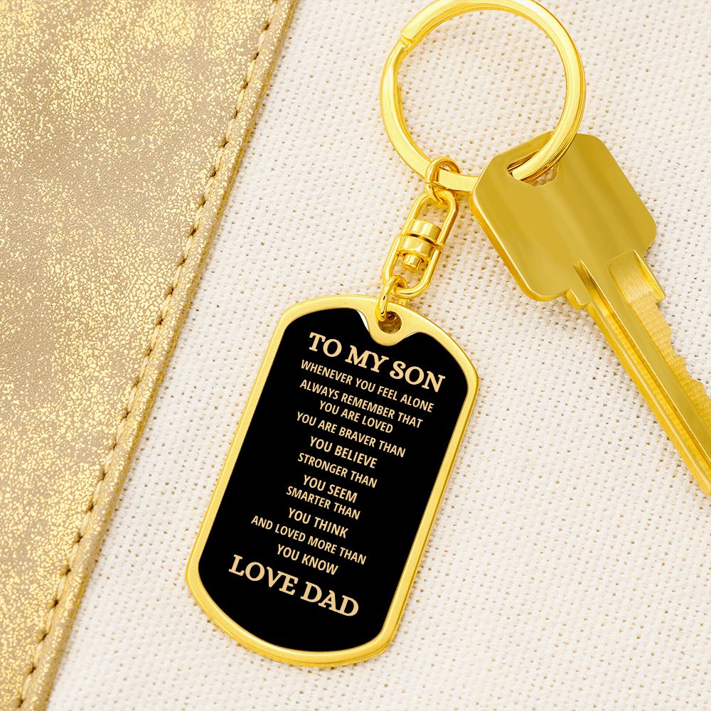 To My Son | Dog Tag with Swivel Keychain