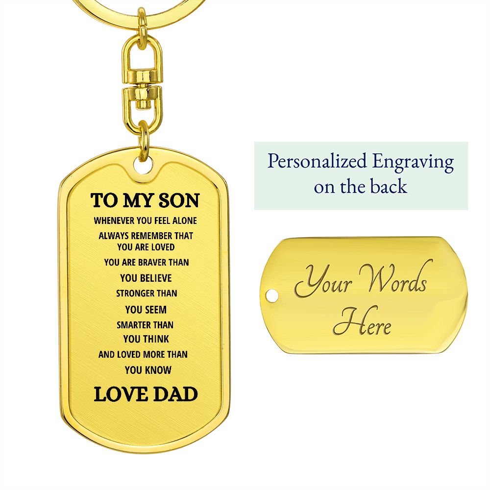 To My Son | Dog Tag with Swivel Keychain