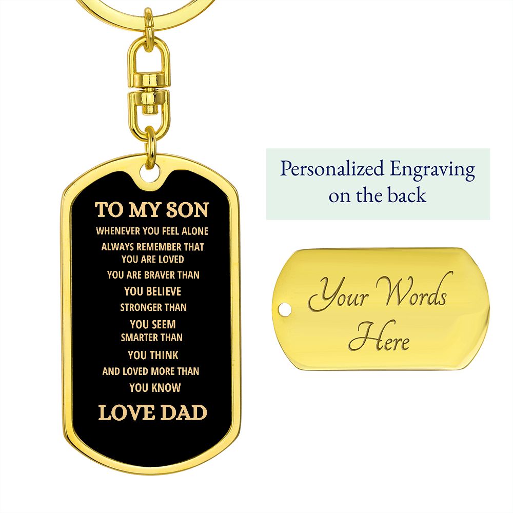 To My Son | Dog Tag with Swivel Keychain