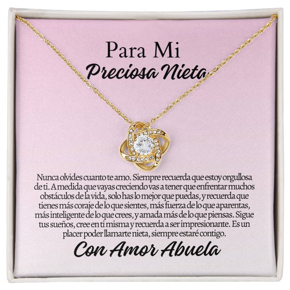Para Mi Nieta: Love Knot Necklace (Yellow & White Gold Variants)