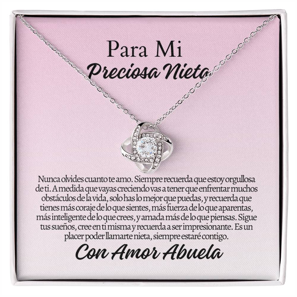 Para Mi Nieta: Love Knot Necklace (Yellow & White Gold Variants)