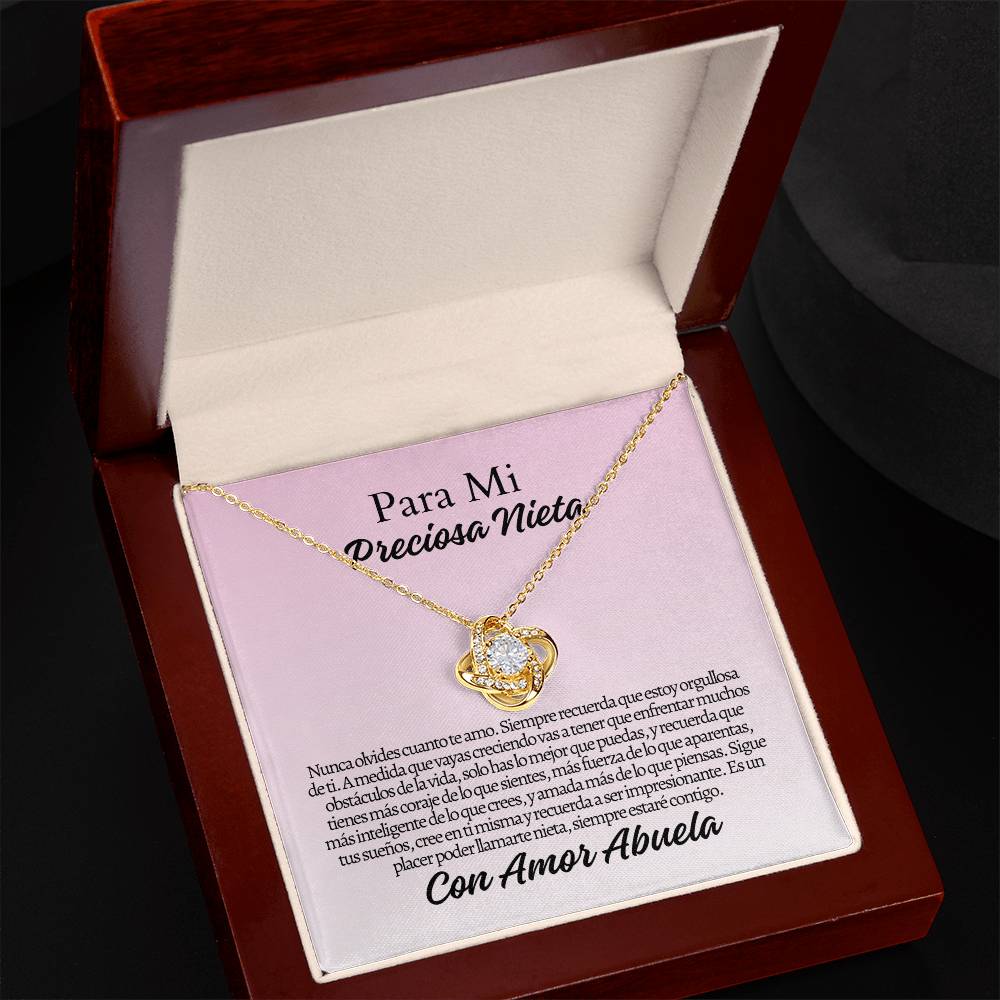 Para Mi Nieta: Love Knot Necklace (Yellow & White Gold Variants)