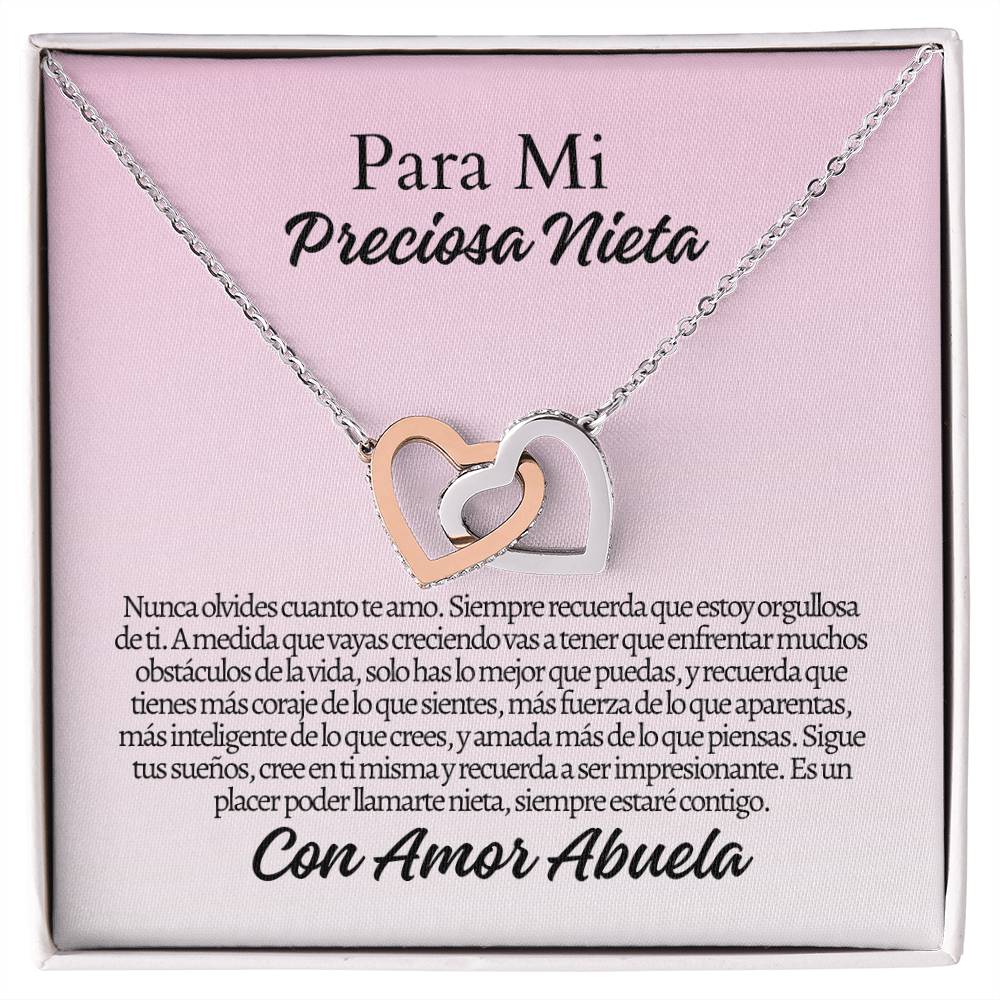 Para Mi Nieta: Interlocking Hearts Necklace (Yellow & White Gold Variants)*