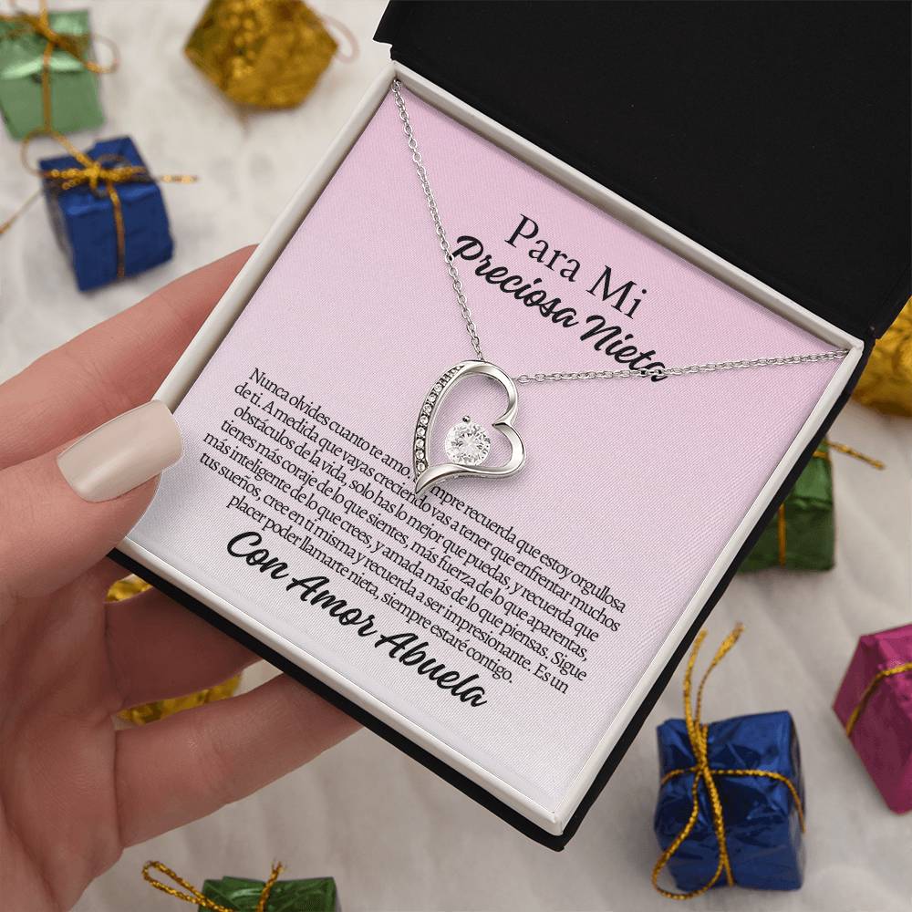 Para Mi Nieta: Forever Love Necklace with On Demand Message Card