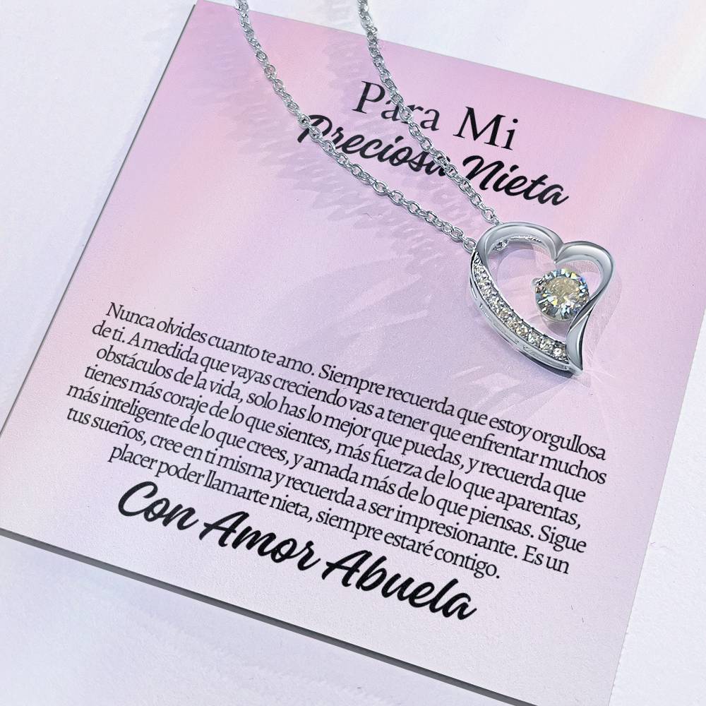 Para Mi Nieta: Forever Love Necklace with On Demand Message Card