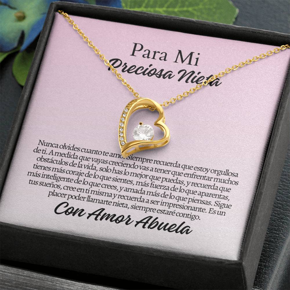 Para Mi Nieta: Forever Love Necklace with On Demand Message Card