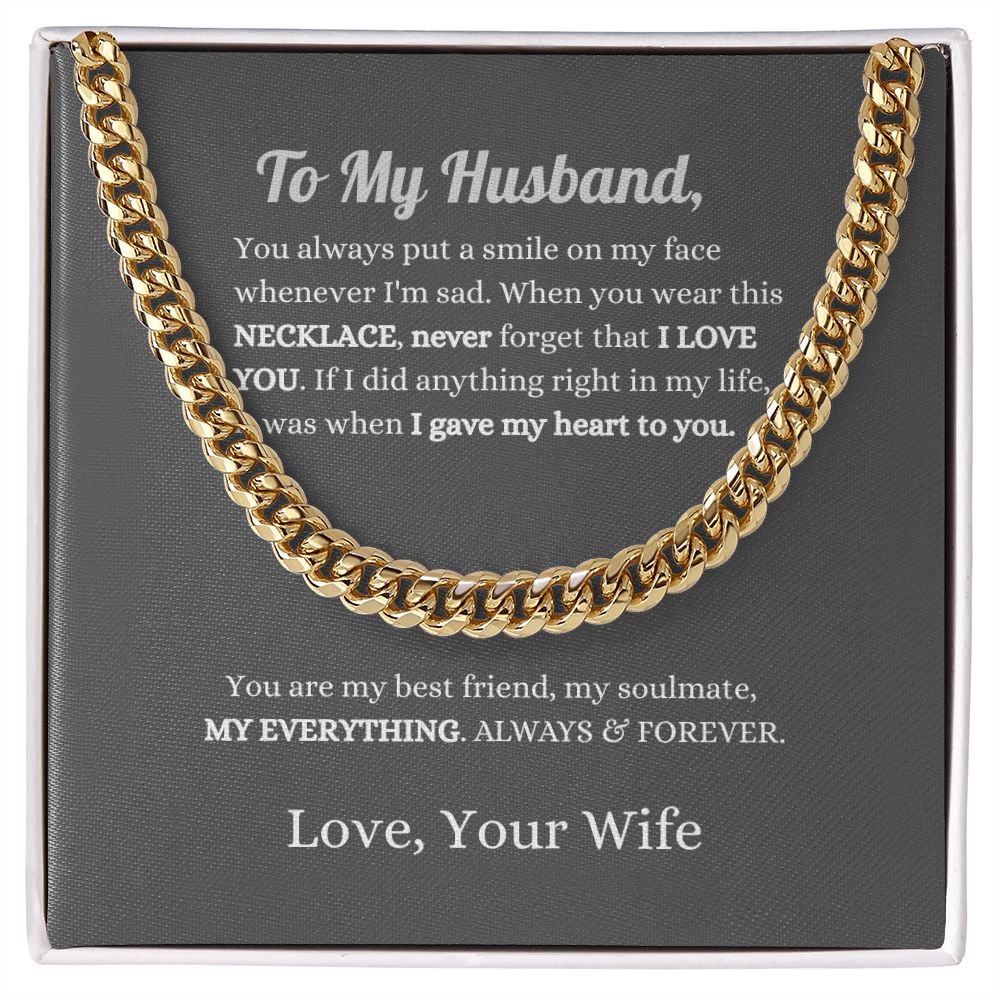 To My Husband | Cuban Link Chain (OREO + LUX BOX + LENGTH EXTENSION)