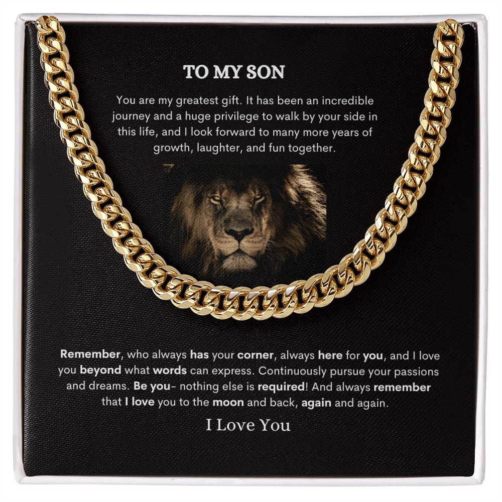 To My Son | Cuban Link Chain (OREO + LUX BOX + LENGTH EXTENSION)