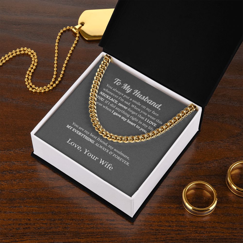To My Husband | Cuban Link Chain (OREO + LUX BOX + LENGTH EXTENSION)