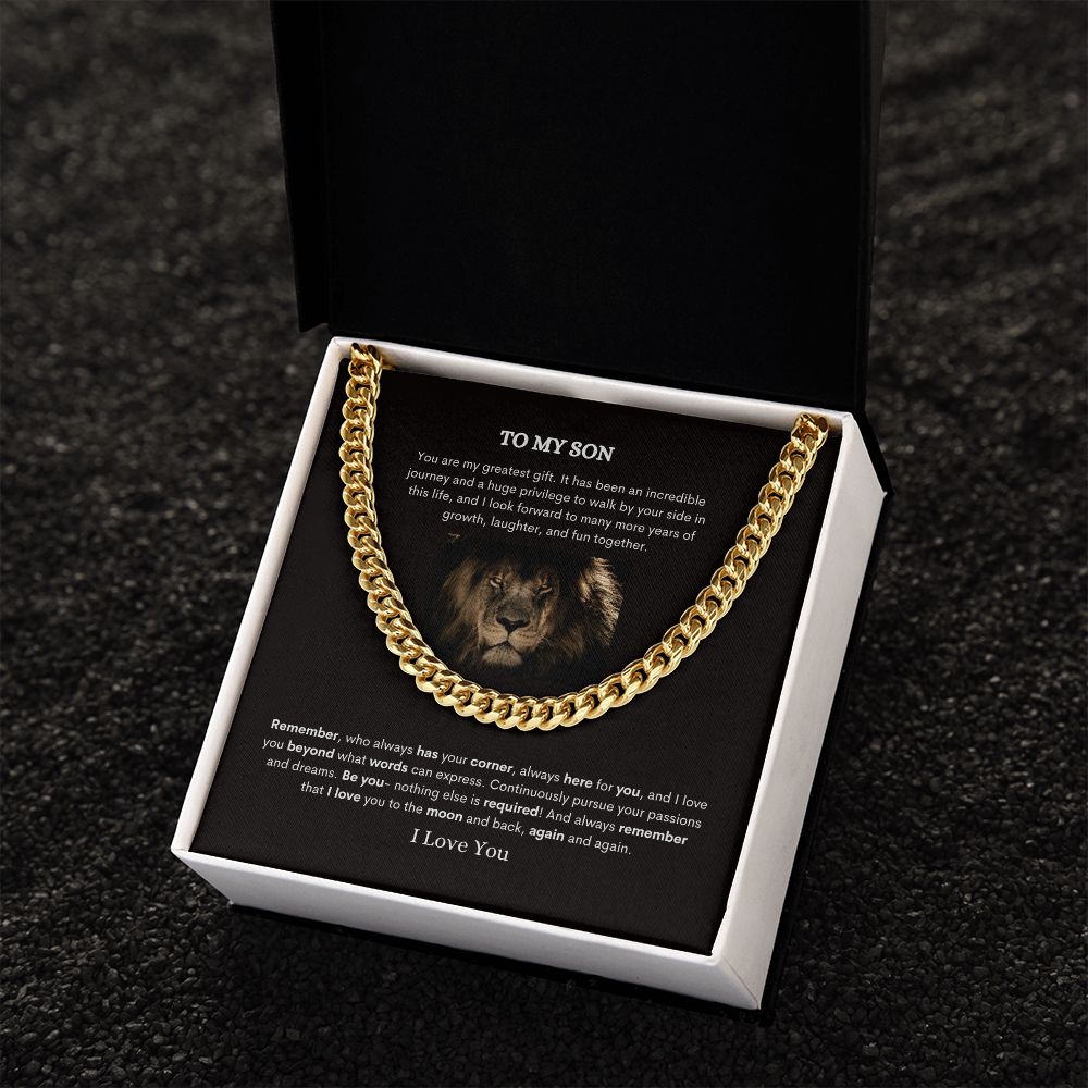 To My Son | Cuban Link Chain (OREO + LUX BOX + LENGTH EXTENSION)