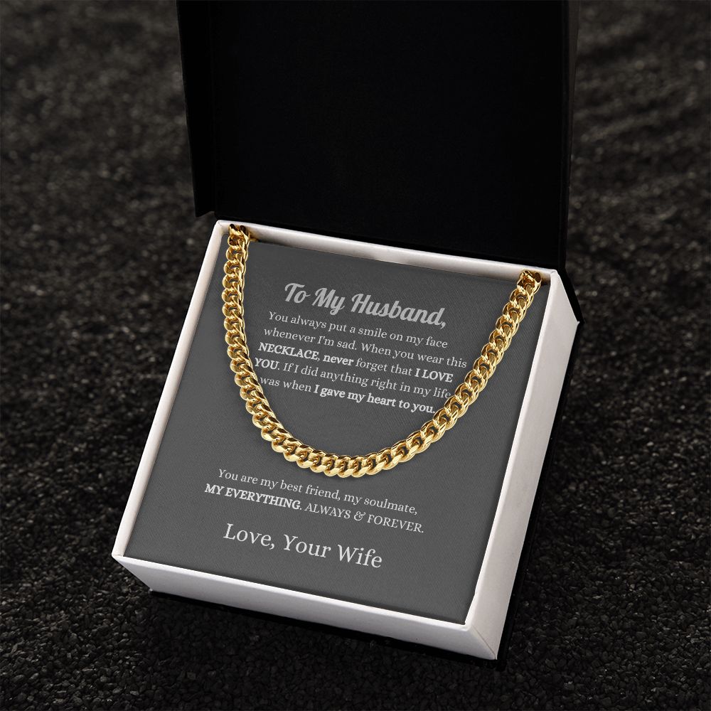 To My Husband | Cuban Link Chain (OREO + LUX BOX + LENGTH EXTENSION)