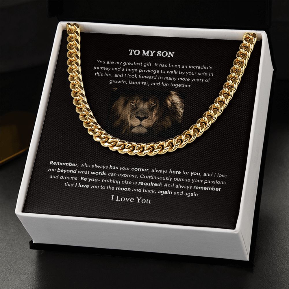 To My Son | Cuban Link Chain (OREO + LUX BOX + LENGTH EXTENSION)