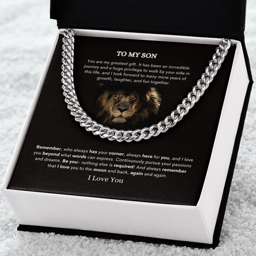 To My Son | Cuban Link Chain (OREO + LUX BOX + LENGTH EXTENSION)