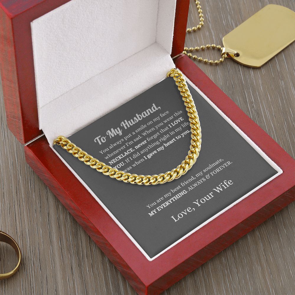 To My Husband | Cuban Link Chain (OREO + LUX BOX + LENGTH EXTENSION)