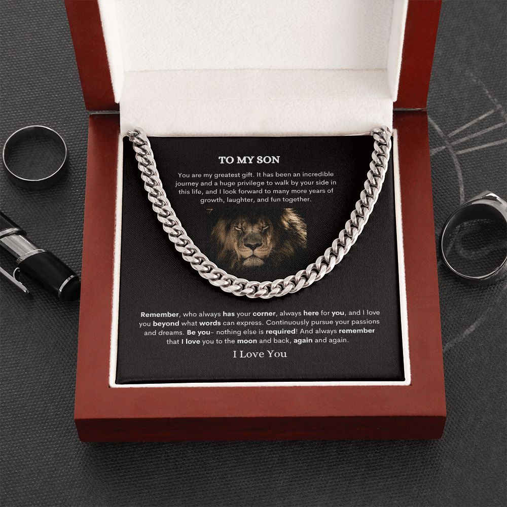 To My Son | Cuban Link Chain (OREO + LUX BOX + LENGTH EXTENSION)
