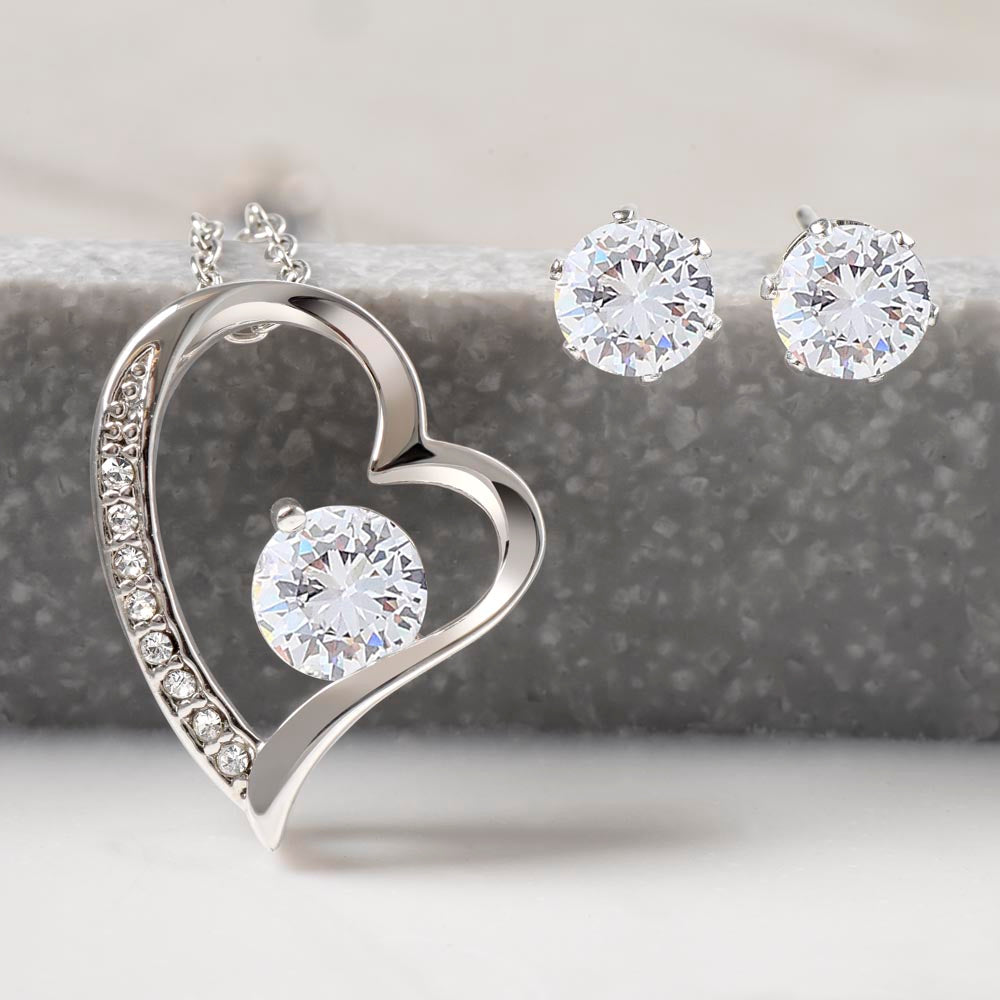 To my amazing Mom | Forever Love Necklace + Clear CZ Earrings