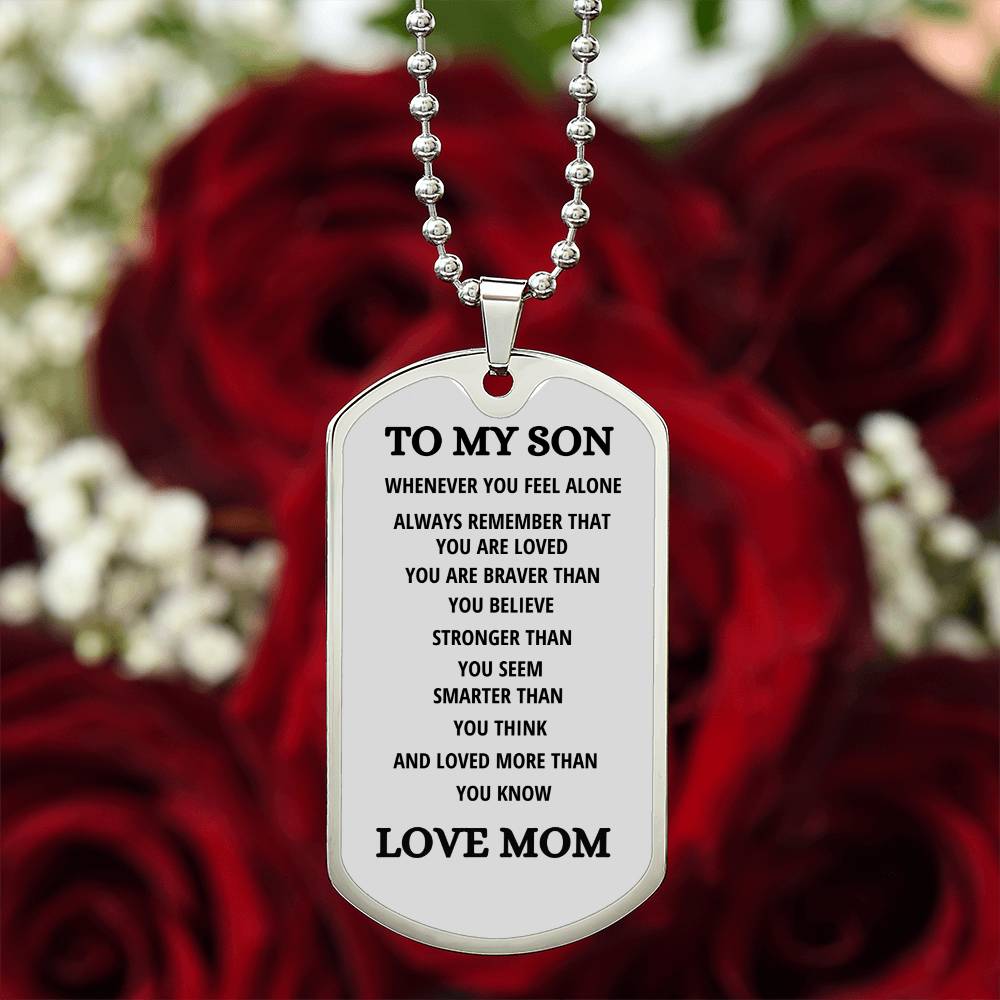 To My Son | Luxury Dog Tag - Chain *