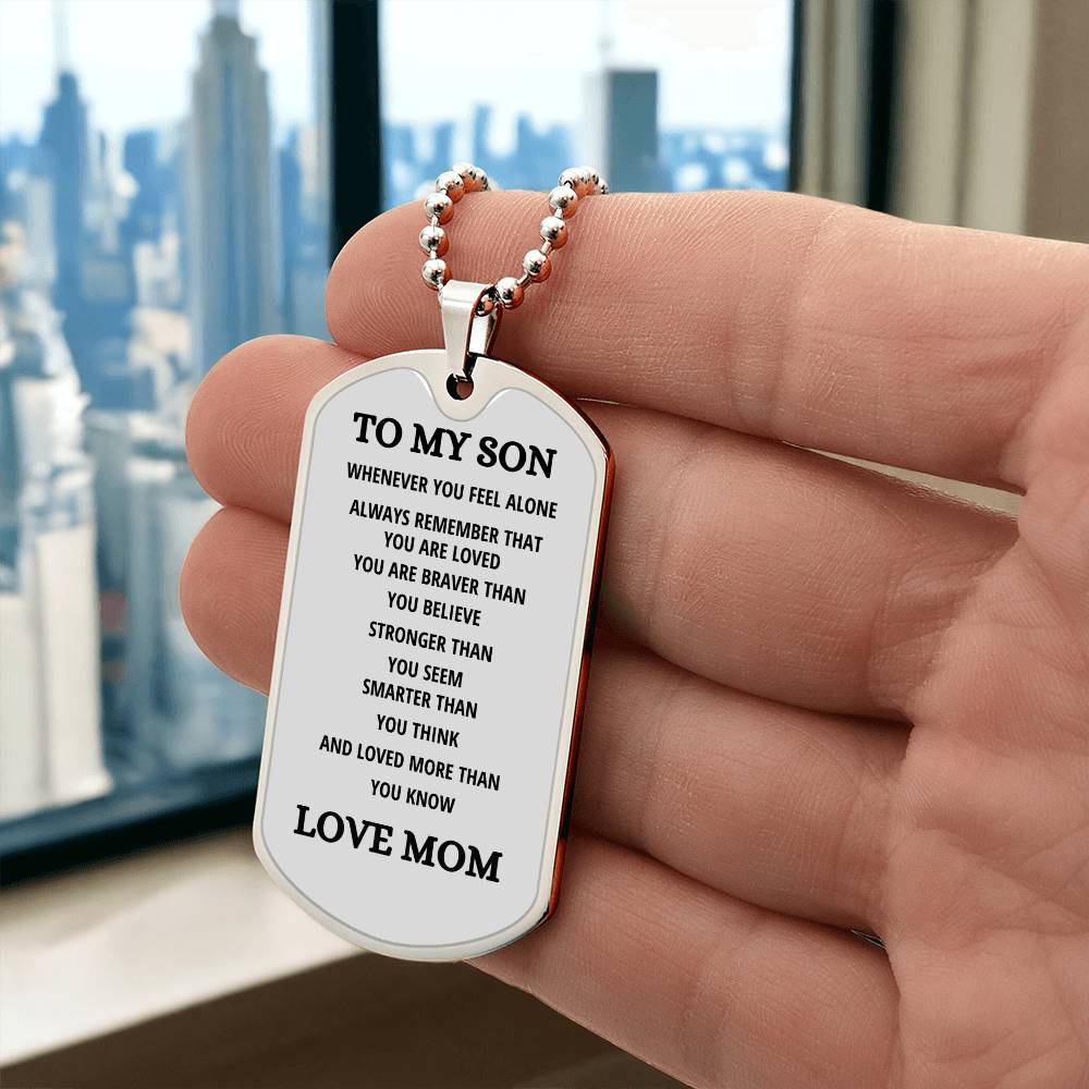 To My Son | Luxury Dog Tag - Chain *