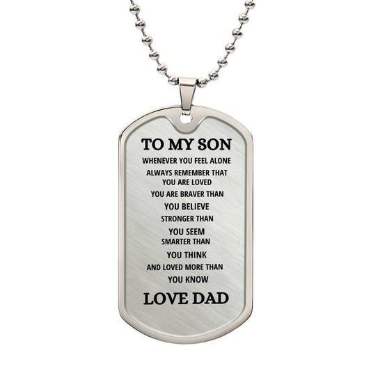 To My Son | Luxury Dog Tag -Chain