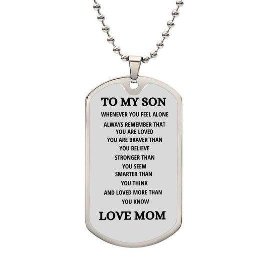 To My Son | Luxury Dog Tag - Chain *