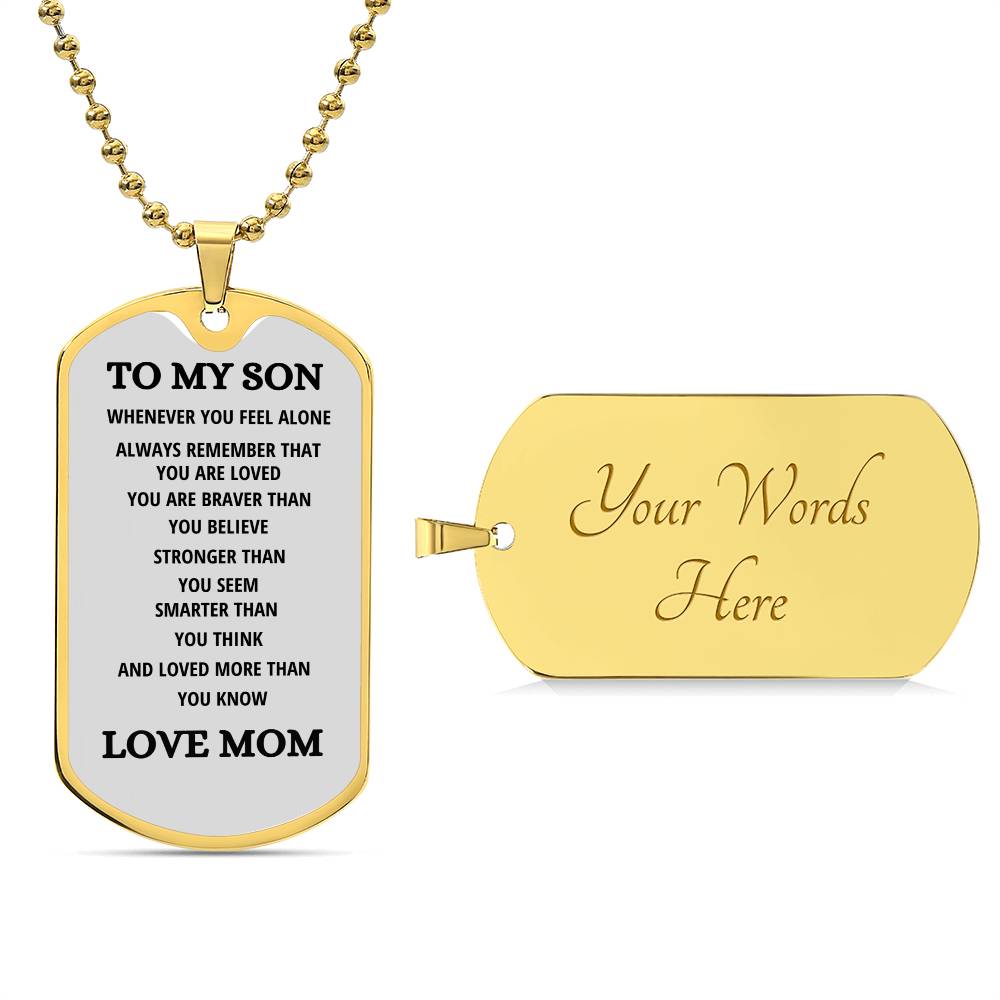 To My Son | Luxury Dog Tag - Chain *