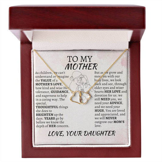 TO MY MOM: Everlasting Love. Pendant: Solid 10k Gold
