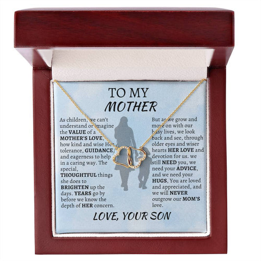 TO MY MOM: Everlasting Love. Pendant: Solid 10k Gold