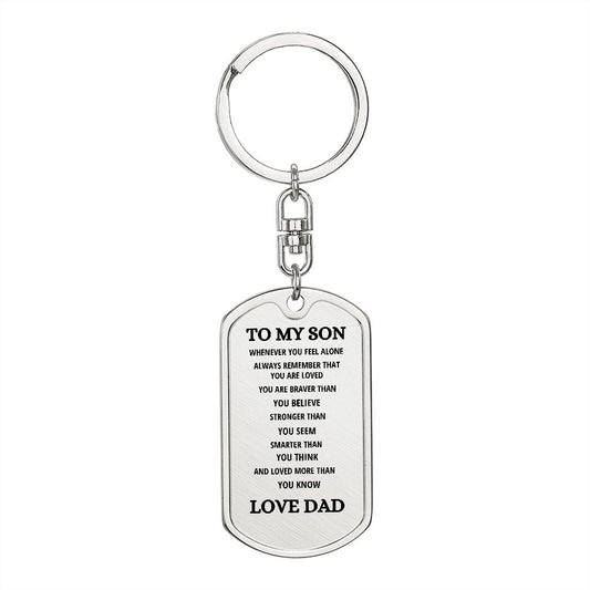 To My Son | Dog Tag with Swivel Keychain