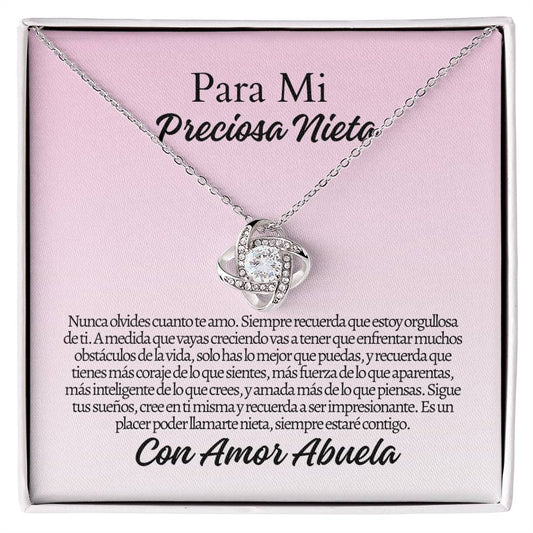 Para Mi Nieta: Love Knot Necklace (Yellow & White Gold Variants)