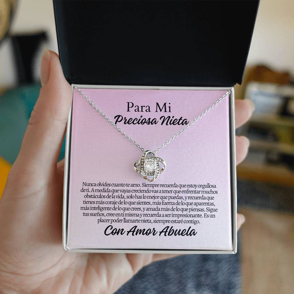 Para Mi Nieta: Love Knot Necklace (Yellow & White Gold Variants)
