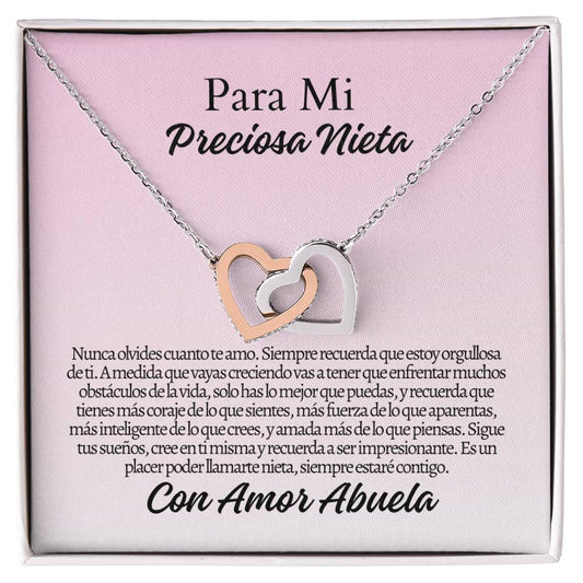Para Mi Nieta: Interlocking Hearts Necklace (Yellow & White Gold Variants)*
