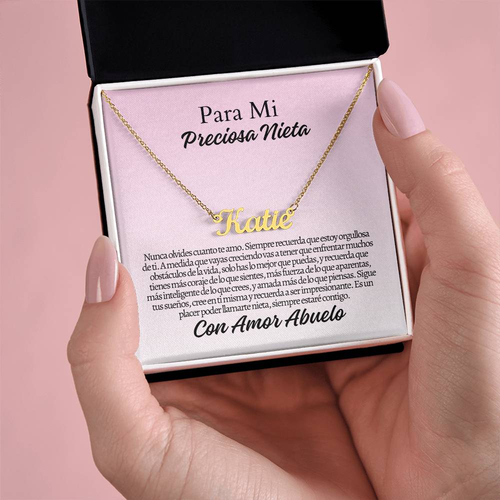 Para Mi  Nieta: Custom Name Necklace (With MC)
