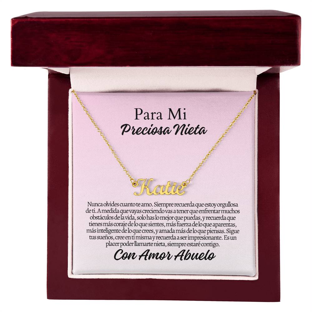 Para Mi  Nieta: Custom Name Necklace (With MC)